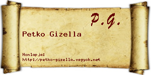 Petko Gizella névjegykártya
