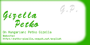 gizella petko business card